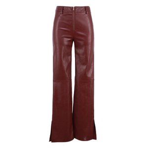 I.AM.GIA BNWT Romy Brown Burgundy Plum Leather Pant M 6 8